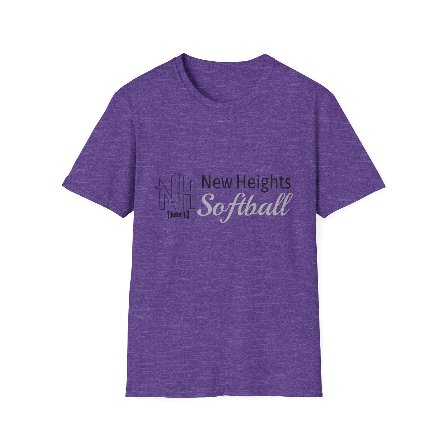 New Heights Softball No Back Unisex Softstyle T-Shirt