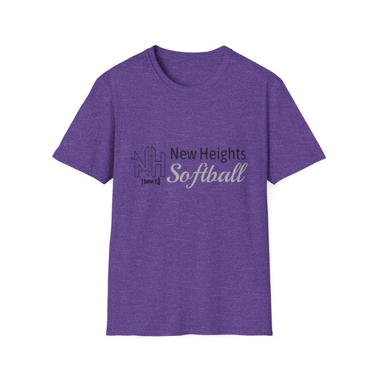 New Heights Softball No Back Unisex Softstyle T-Shirt