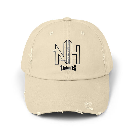Unisex Distressed Cap-New Heights Logo