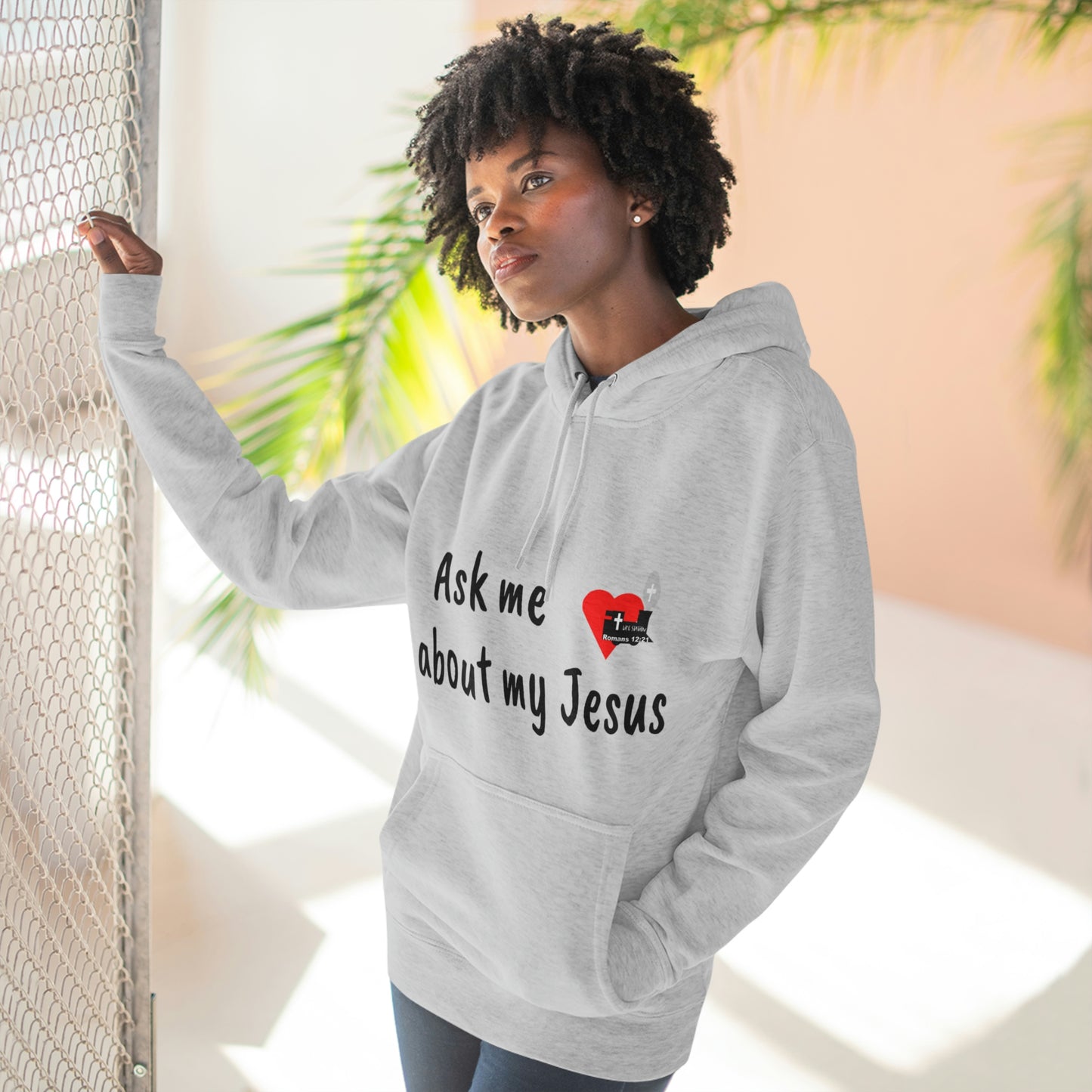 LifeStation Ask me about my Jesus Unisex Premium Pullover Hoodie