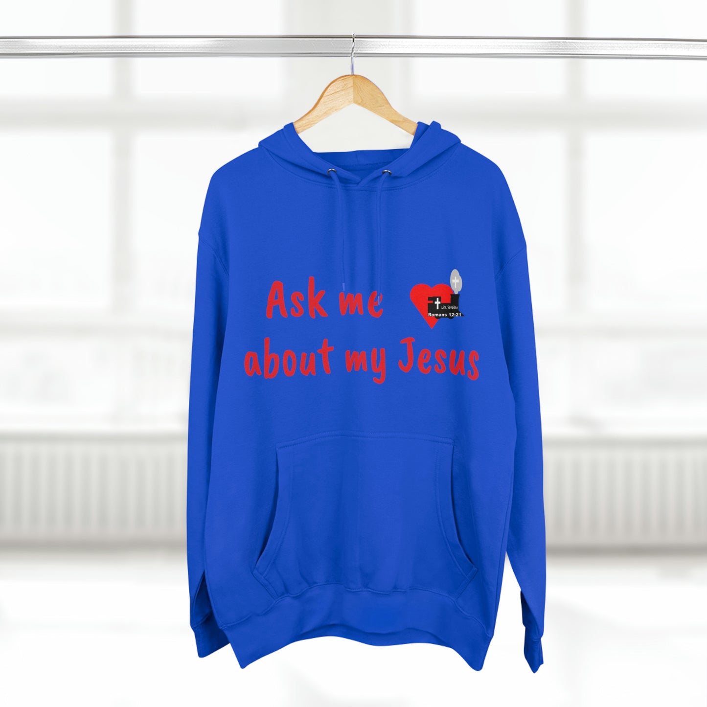 LifeStation Ask me about my Jesus Unisex Premium Pullover Hoodie